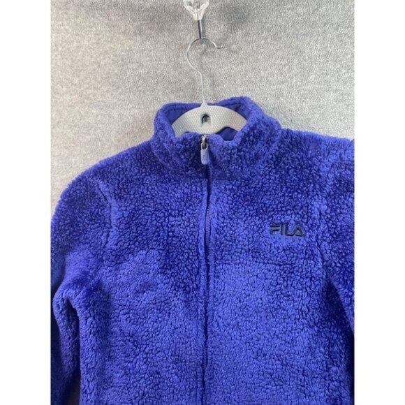 Fila Sport Girls Purple Fleece Jacket Full Zip Mock Neck Size M (10/12) - Picture 4 of 11